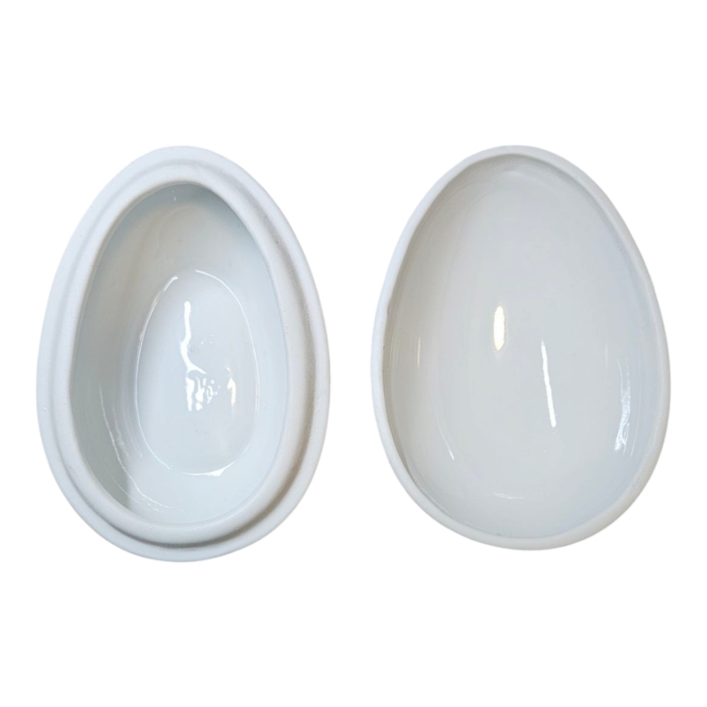 VTG Lefton Hand Painted Ceramic Porcelain Egg Trinket Jewlery Dish Purple Roses - Picture 8 of 9